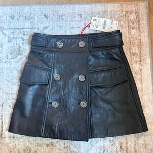 NWT ZARA Black Leather Skirt